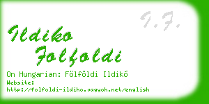 ildiko folfoldi business card
