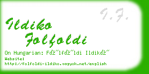 ildiko folfoldi business card